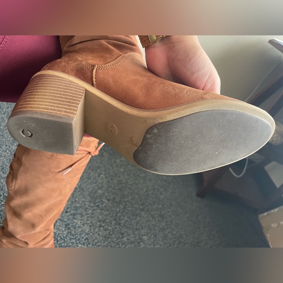 100% Real Suede & Leather Tall Partial Lace-Up Heeled Timberland Boots - Picture 7 of 14